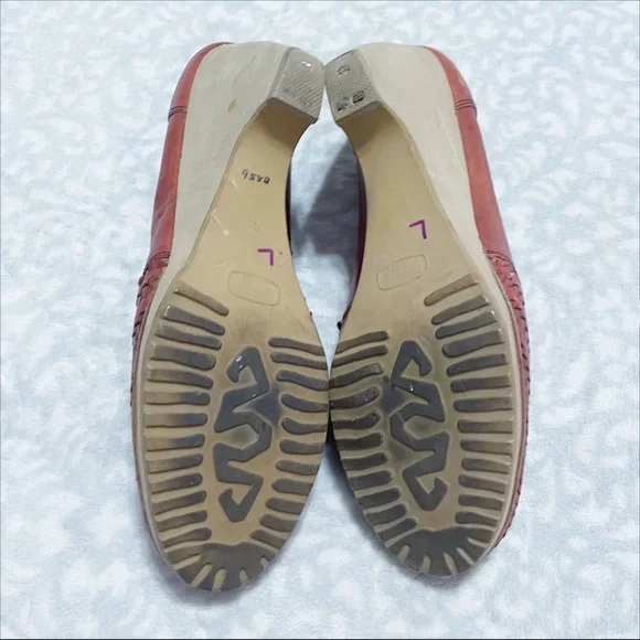 Vintage Woven Wedges 70s Captivators Brown Leather Tie Oxford Heels - Picture 8 of 12